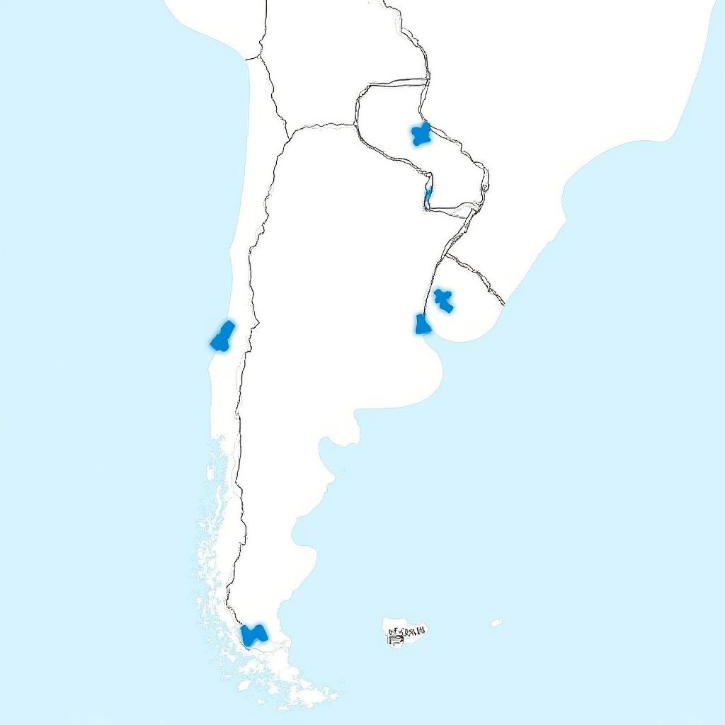 Mapa de Argentina con la ubicación de estaciones YPF
