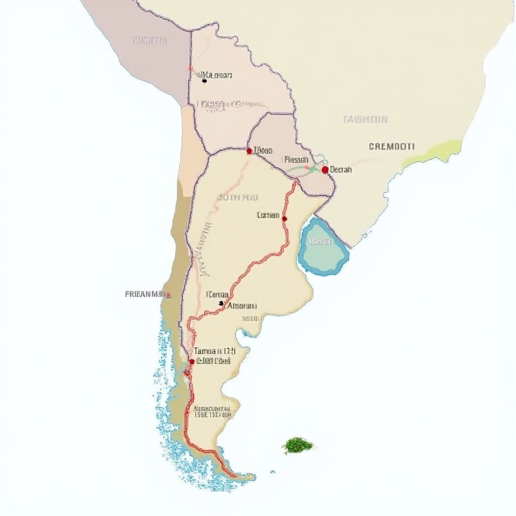 Mapa de rutas de Argentina