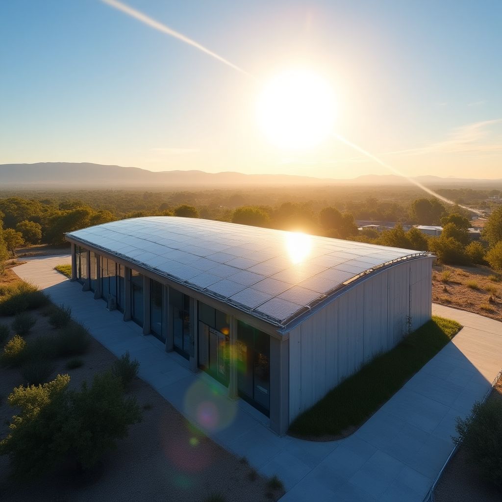 Paneles solares en estación YPF